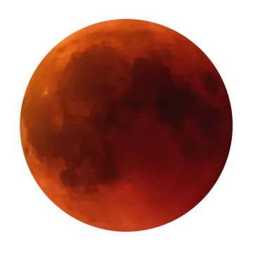 a red moon on a white background
