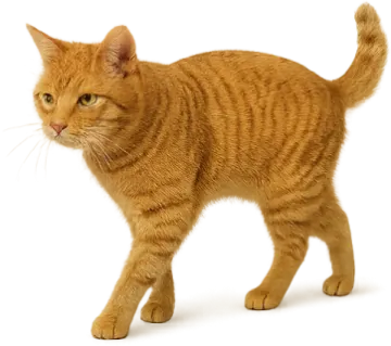 the cat is orange