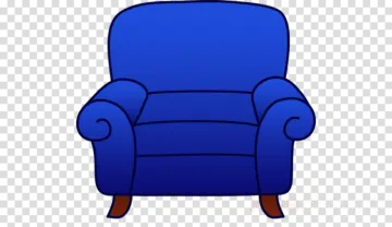 a blue chair on a transparent background