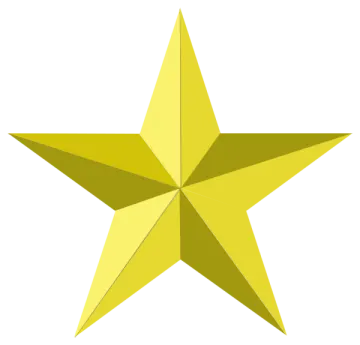 a gold star on a white background