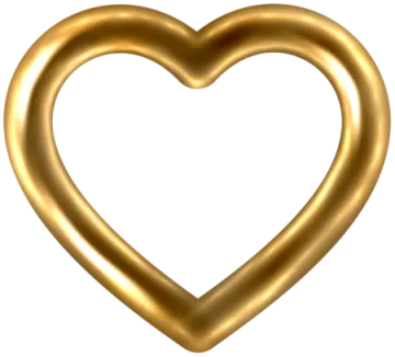 a gold heart shaped object