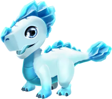 a white and blue dragon with big eyes
