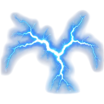 a lightning bolt on a white background