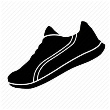a black and white shoe icon