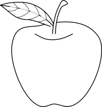 a black and white image of an apple