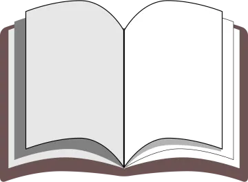 an open book on a white background