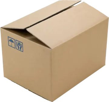 a cardboard box on a white background
