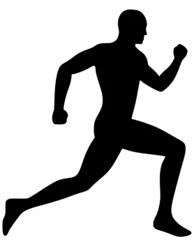 a silhouette of a man running