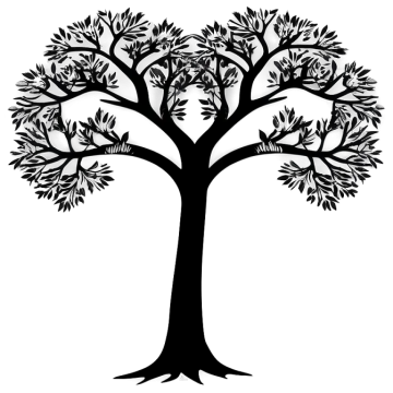 a black and white silhouette of a tree