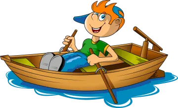 a boy in a boat