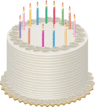 a birthday cake with candles on top