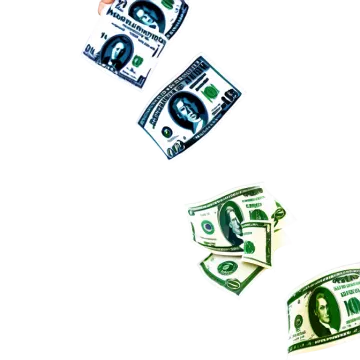 a bunch of money flying in the air