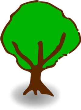a green tree with brown leaves