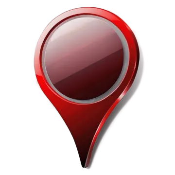 a red pointer icon on a white background