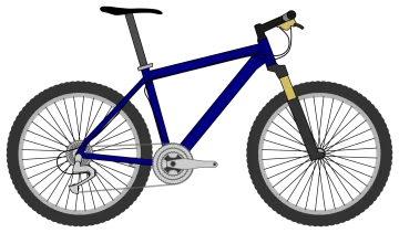 a blue bicycle on a white background