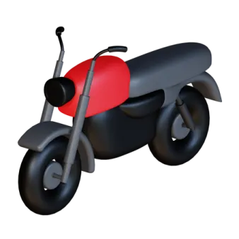 a red and black motorcycle on a white background