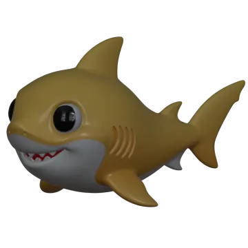 a cartoon shark with a big smile