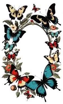a wreath of butterflies