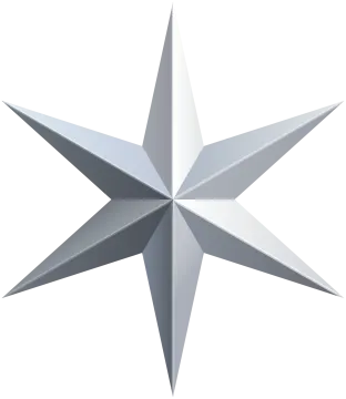 a silver star on white background