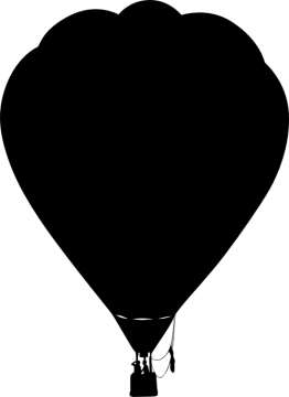 a black and white silhouette of a balloon
