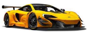 a yellow sports car on a white background