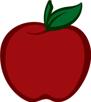 an apple with a leaf on it
