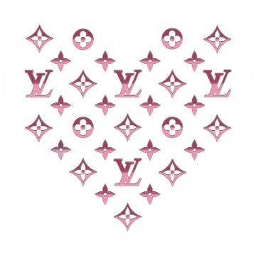 a heart made up of louis vus logos