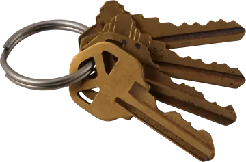 a bunch of keys on a key ring