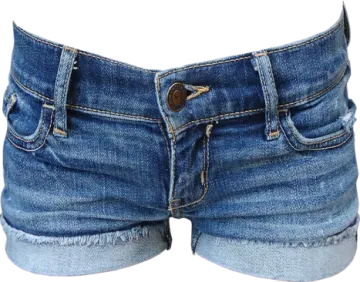 a pair of denim shorts on a white background