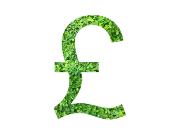 a pound sign made out of green leaves