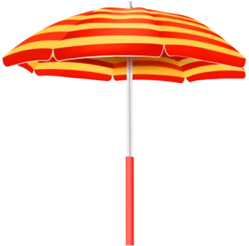 a red and yellow umbrella on a white background