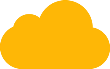 a yellow cloud on a white background