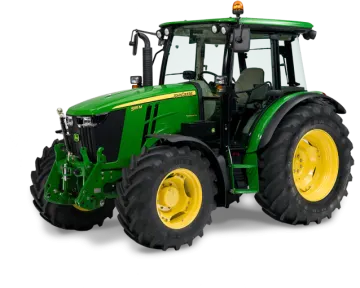 a green tractor on a white background