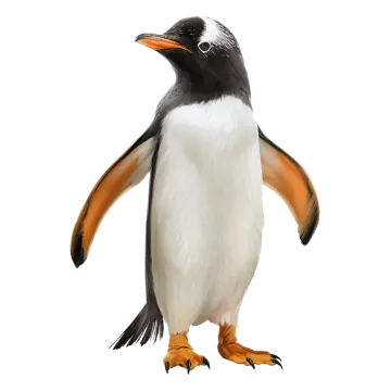 a penguin standing on its hinds