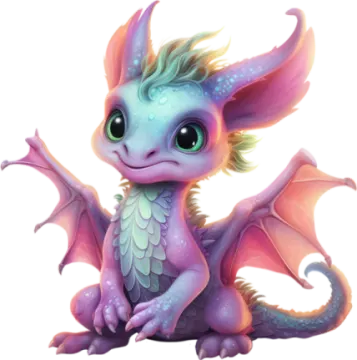 a cute little dragon sitting on the ground
