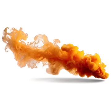 a close up of orange smoke on a white background