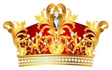 a gold crown with diamonds and jewels