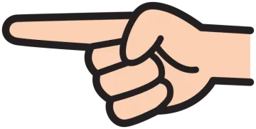 a hand pointing to the right