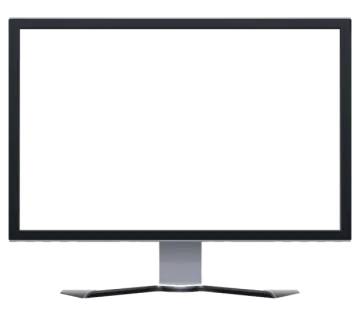 a computer monitor on a white background