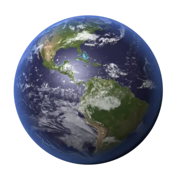 the earth with a white background