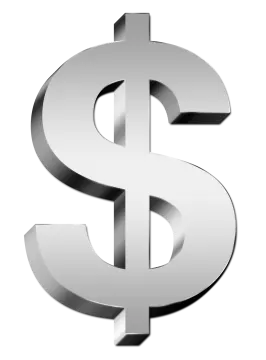 a dollar sign on a white background