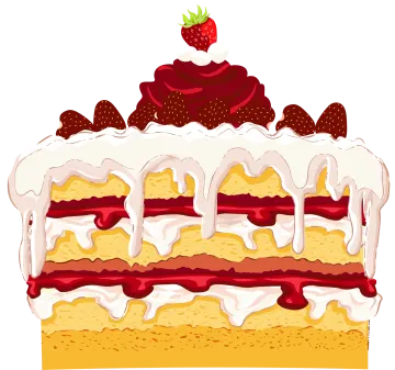 a piece of cake with strawberries on top