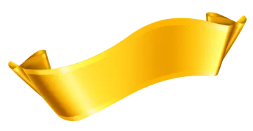 a gold ribbon on a white background