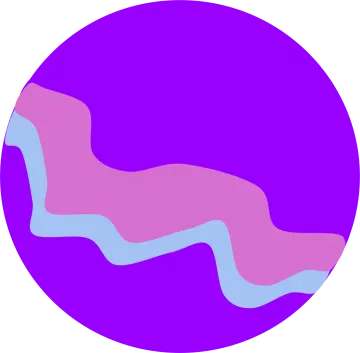 a purple circle with pink and blue waves