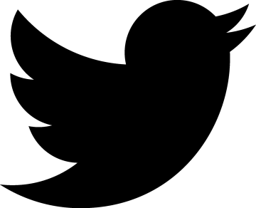 a black and white twitter logo