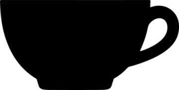 a black coffee cup on a white background