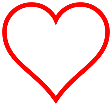 a red heart on a white background