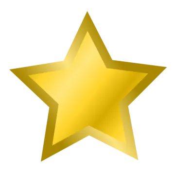 a gold star on a white background
