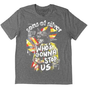 a grey t - shirt with the words on it