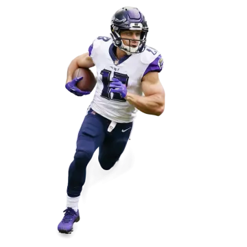 a man running with a football in his hand
